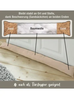 Baumwolle Zugluftstopper 6er-Pack in beige