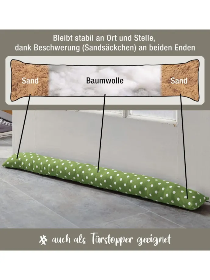 Baumwolle Zugluftstopper Orlando in grün