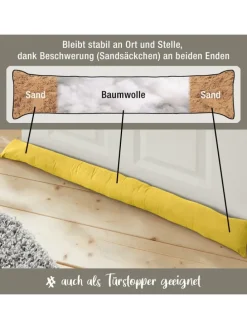 Baumwolle Zugluftstopper Seattle in gelb