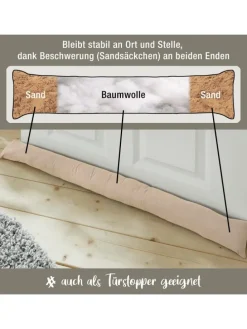 Baumwolle Zugluftstopper Seattle in beige