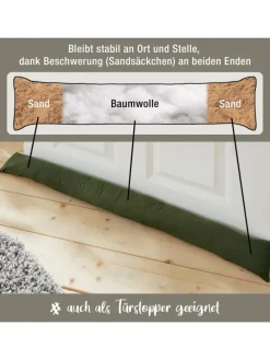 Baumwolle Zugluftstopper Seattle in dunkelgrün