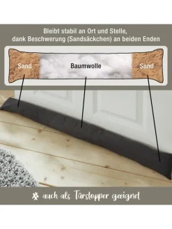 Baumwolle Zugluftstopper Seattle in anthrazit