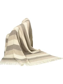 Baumwollmischung, Waffelpiqué Plaid in sand