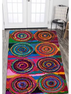 Baumwoll-Teppich ''Boule Colore Sönil'' in Bunt