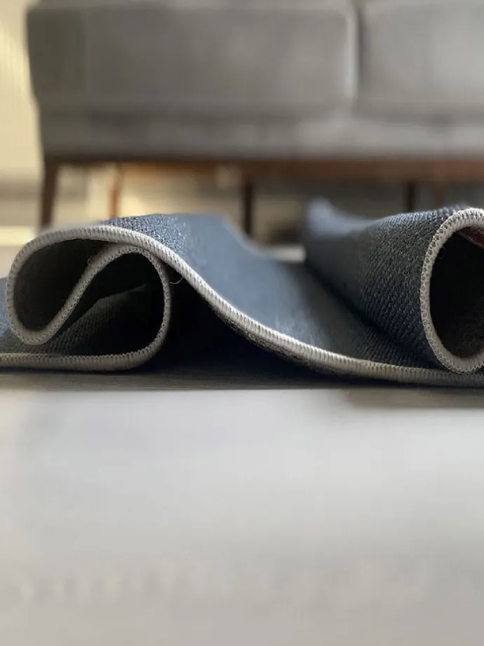 Baumwoll-Teppich in Beige/ Hellbraun/ Hellblau