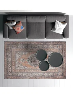 Baumwoll-Teppich "Woopamuk" in Hellbraun