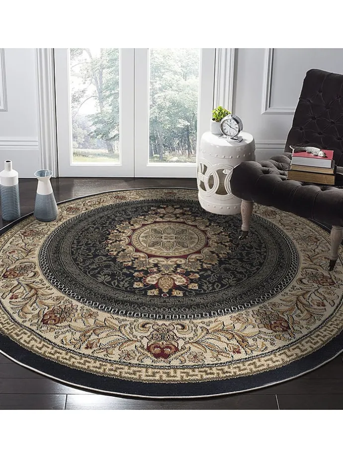 Baumwoll-Teppich ''Woopamuk523'' in Beige/ Schwarz