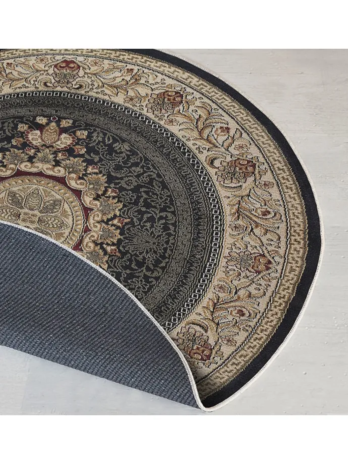 Baumwoll-Teppich ''Woopamuk523'' in Beige/ Schwarz