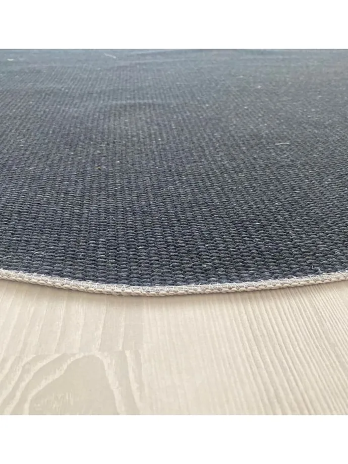 Baumwoll-Teppich ''Woopamuk523'' in Beige/ Schwarz