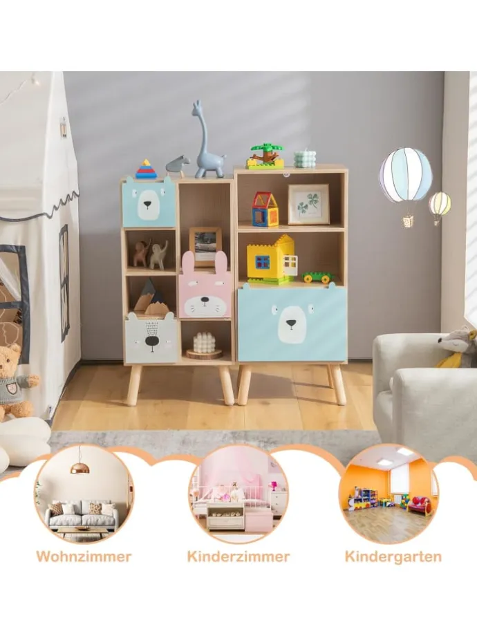 Bücherregal 3 Ebenen in Gelb