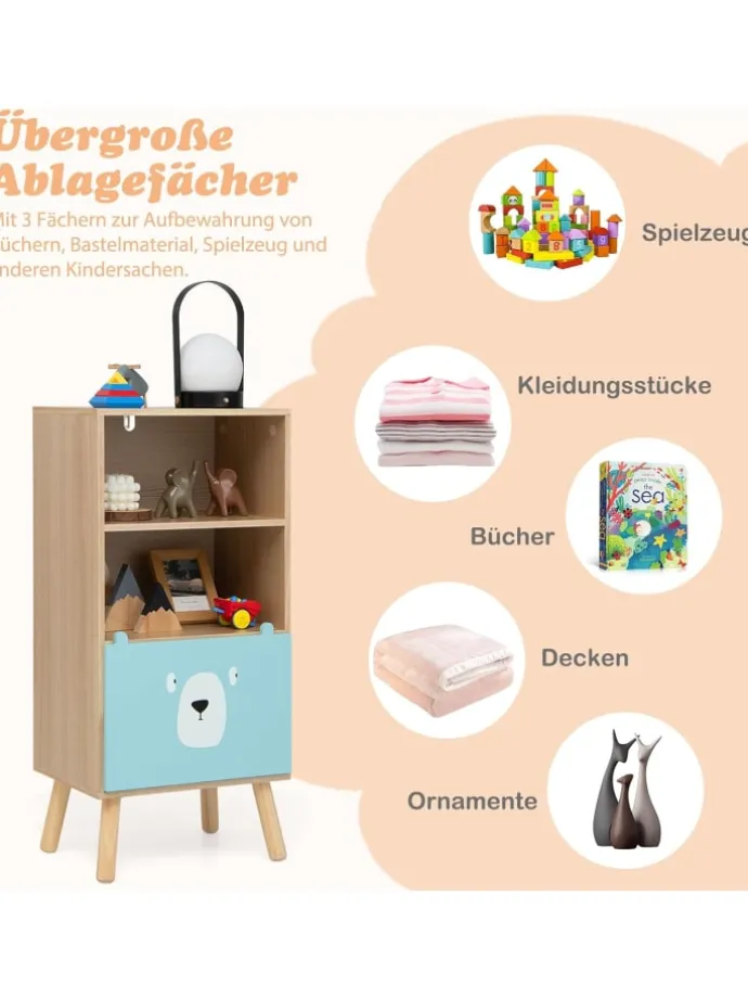 Bücherregal 3 Ebenen in Gelb