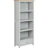 Bücherregal CLIO in Grau/Silber/Braun - (W) 72 x (H) 180 x (L) 35 cm