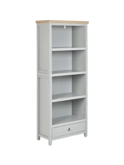 Bücherregal CLIO in Grau/Silber/Braun - (W) 72 x (H) 180 x (L) 35 cm