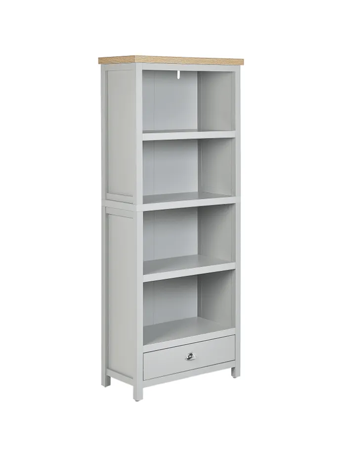 Bücherregal CLIO in Grau/Silber/Braun - (W) 72 x (H) 180 x (L) 35 cm