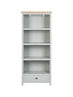 Bücherregal CLIO in Grau/Silber/Braun - (W) 72 x (H) 180 x (L) 35 cm