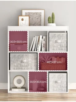 Bücherregal in Weiß - (B)97,5 x (H)100 x (T)30 cm