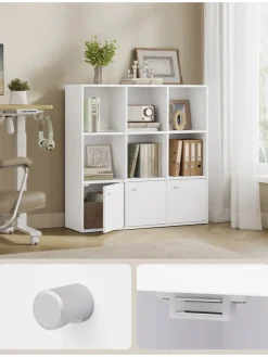 Bücherregal in Weiß - (B)97,5 x (H)97,5 x (T)29 cm