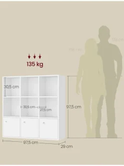 Bücherregal in Weiß - (B)97,5 x (H)97,5 x (T)29 cm