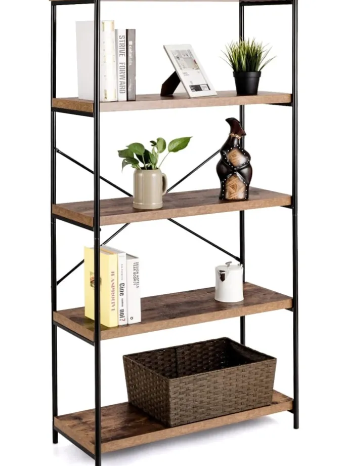 Bücherregal mit 5 Ebenen in Braun