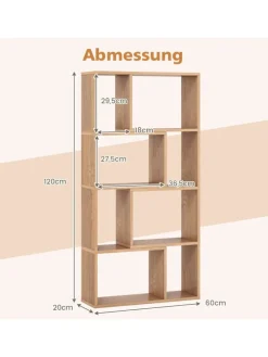 Bücherregal mit 4 Ebenen in Hellbraun