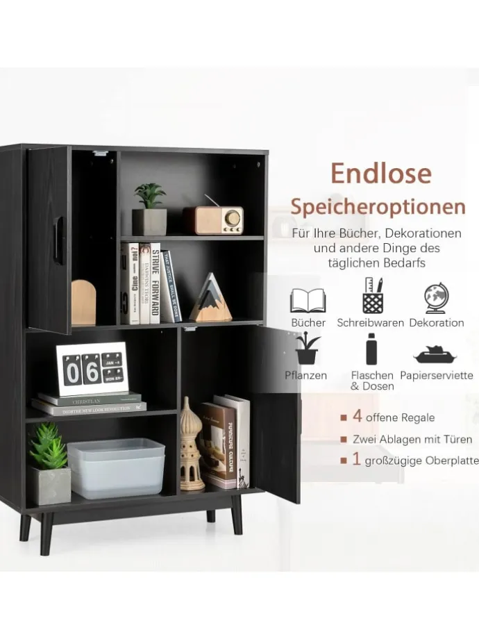 Bücherschrank in Schwarz