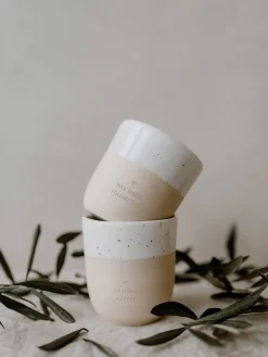 Becher in Weiß/ Beige - 320 ml