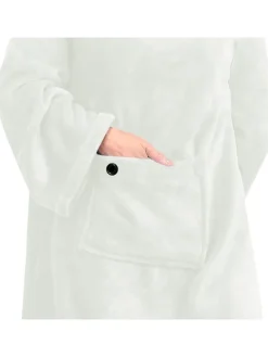 Beheizbare Decke "Mad Monkey" in Weiß - (L)140 x (B)170 cm