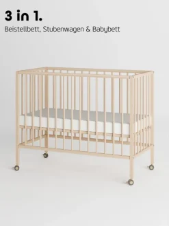 Beistellbett Matratze Cloud Air Rollen & Umbauseite - natur - Dreamy 4 in 1 Bett