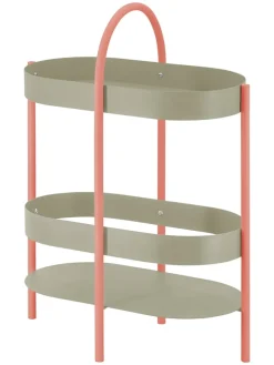 Beistellkonsole "Barbara" in Mint/ Koralle - (H)72,3 cm