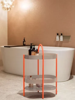 Beistellkonsole "Barbara" in Mint/ Koralle - (H)72,3 cm