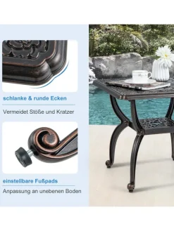 Beistelltisch Aluminiumguss 53cm in Bronze