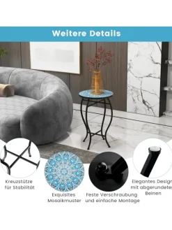 Beistelltisch Blumenhocker 2in1 in Blau