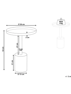 Beistelltisch CAMELO II in Gold/Weiß - (W) 36 x (H) 52 x (L) 36 cm