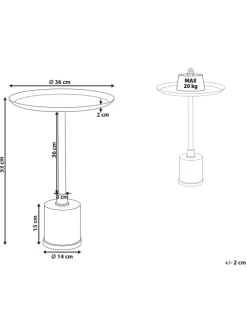 Beistelltisch CAMELO in Gold/Weiß - (W) 36 x (H) 53 x (L) 36 cm