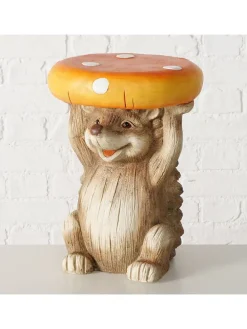 Beistelltisch "Heggy" in Braun/ Gelb - (H)41 x Ø 29 cm