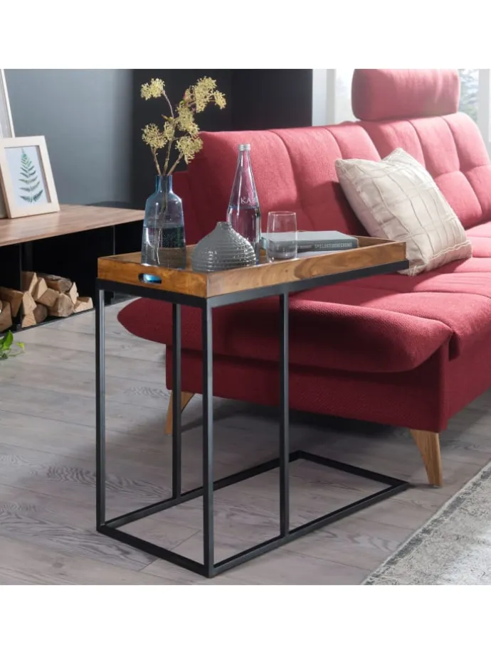 Beistelltisch in Braun / Sheesham / 34x70x65