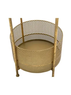 Beistelltisch in Gold/ Weiß - (H)62 x Ø 35 cm