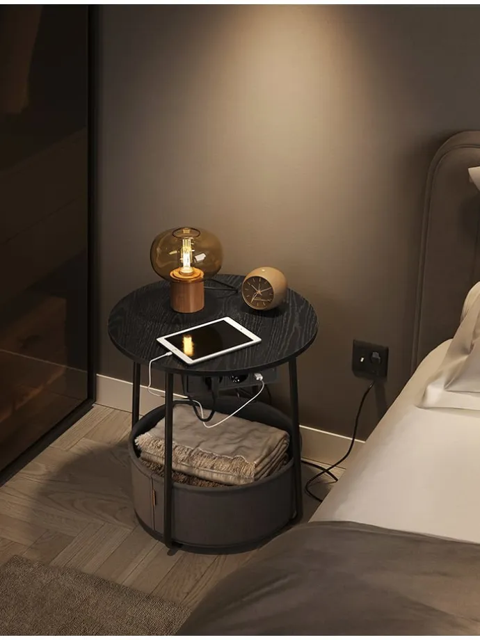 Beistelltisch in Schwarz - (H)50 cm - Ø 45 cm