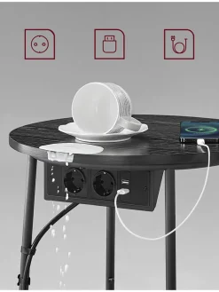 Beistelltisch in Schwarz - (H)50 cm - Ø 45 cm