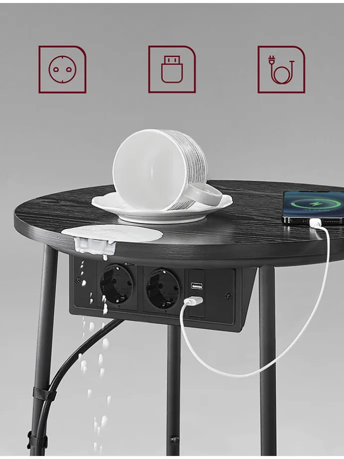Beistelltisch in Schwarz - (H)50 cm - Ø 45 cm