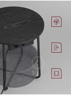 Beistelltisch in Schwarz - (H)50 cm - Ø 45 cm