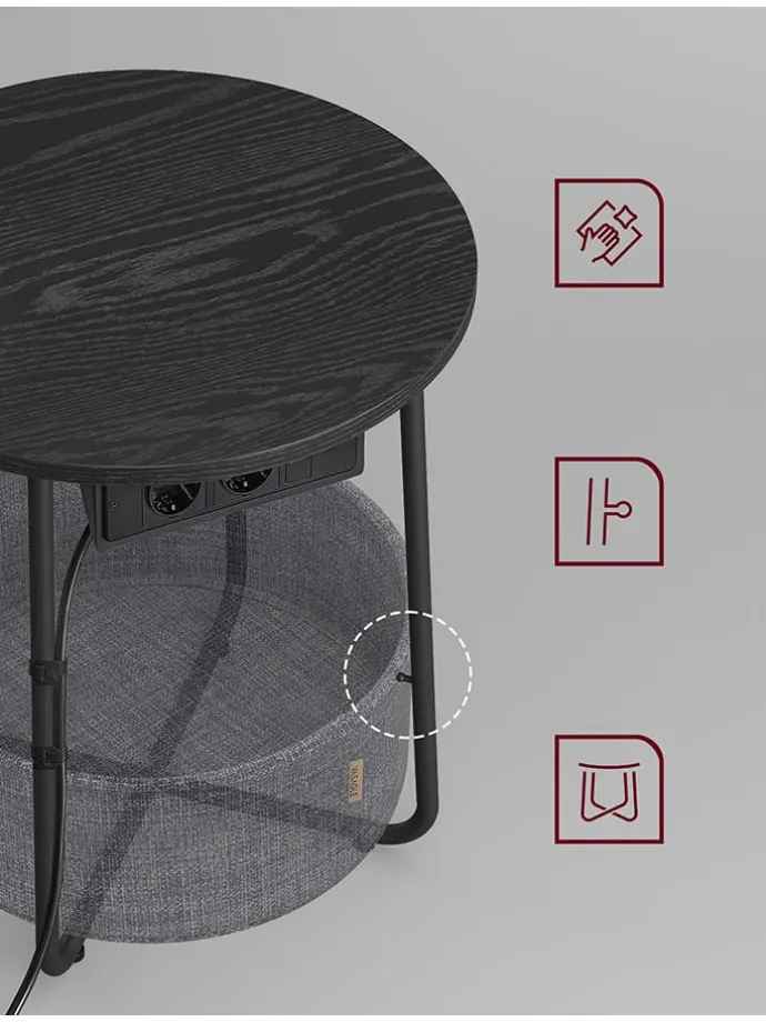 Beistelltisch in Schwarz - (H)50 cm - Ø 45 cm