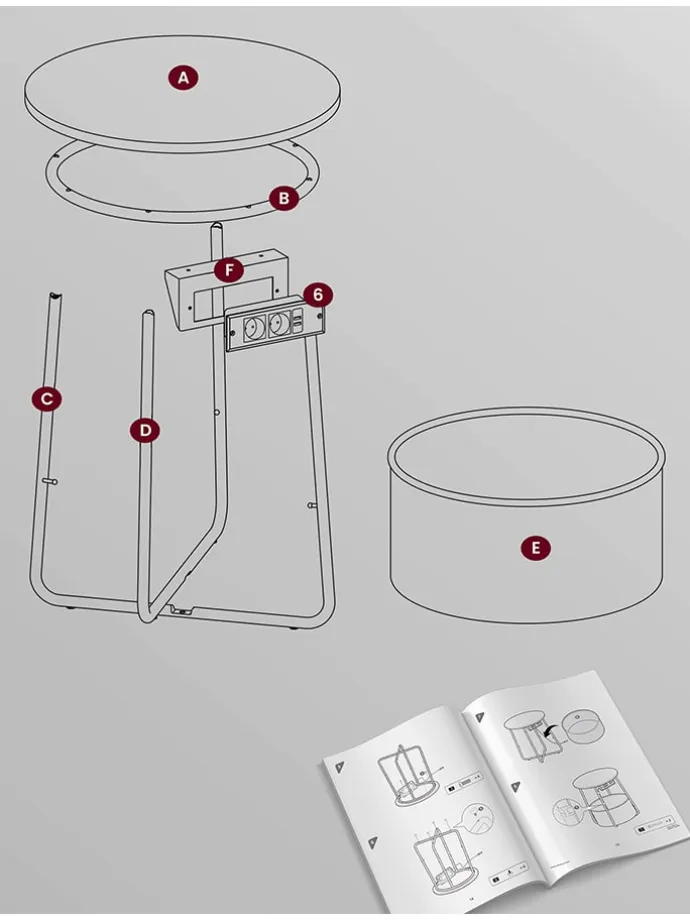 Beistelltisch in Schwarz - (H)50 cm - Ø 45 cm