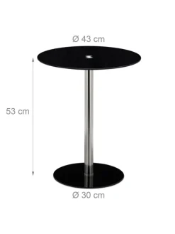 Beistelltisch in Schwarz - (H)53 x Ø 43 cm