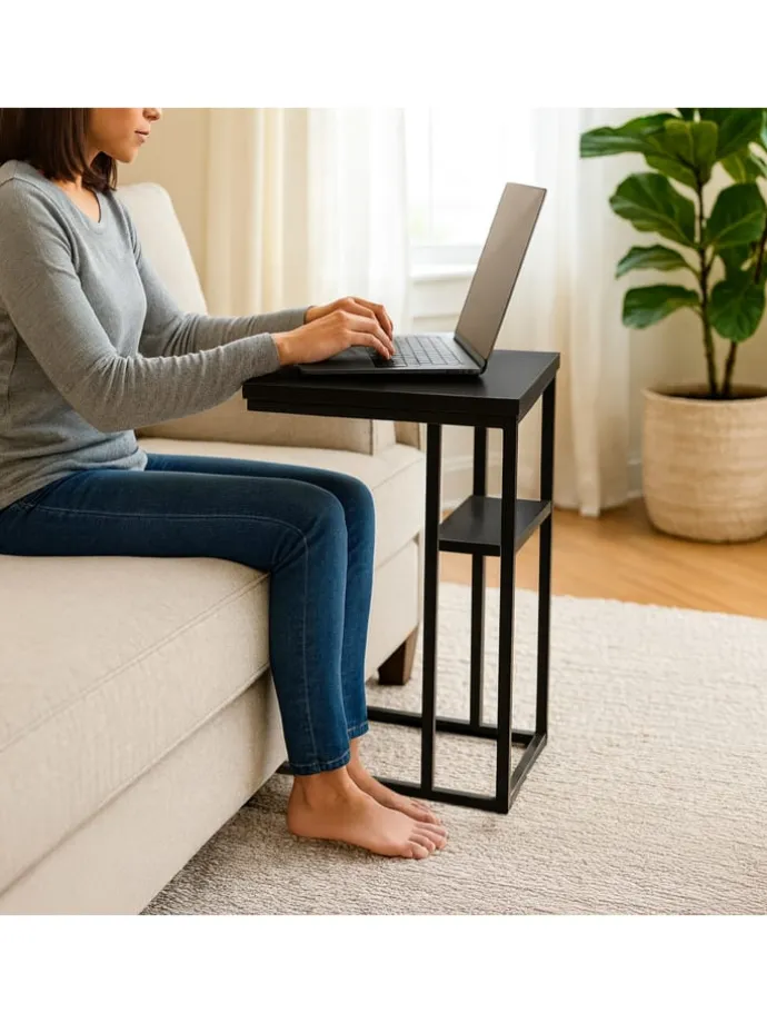 Beistelltisch in Schwarz - (B)40 x (H)60 x (T)30 cm