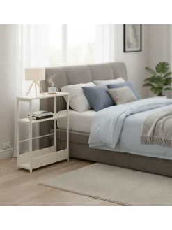 Beistelltisch in Weiß - (B)45 x (H)58 x (T)18 cm