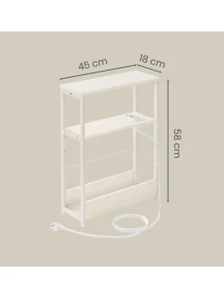 Beistelltisch in Weiß - (B)45 x (H)58 x (T)18 cm
