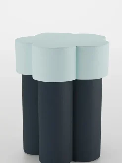 Beistelltisch "Magnolia" in Dunkelblau/ Mint - (H)49 x Ø 39 cm