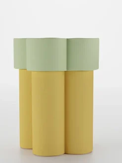 Beistelltisch "Magnolia" in Gelb/ Mint - (H)49 x Ø 39 cm