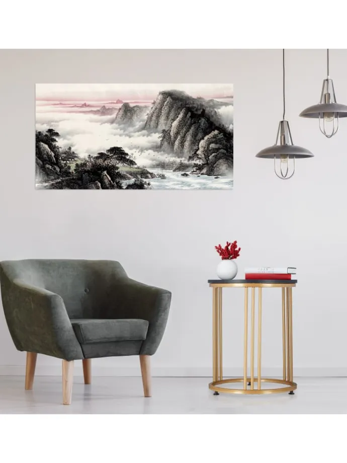 Beistelltisch "MARMO" in Schwarz/ Gold - (H)51 x Ø 41 cm